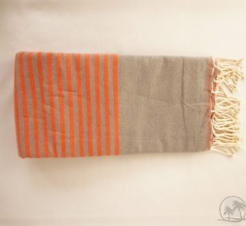 Fouta Badetuch orange grau